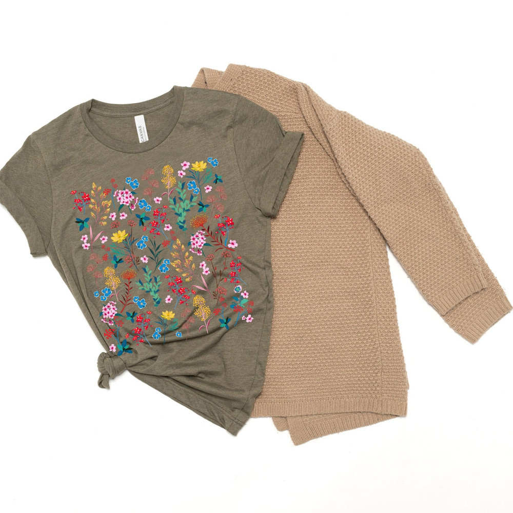 Wildflower Tshirt, Wild Flowers Shirt, Floral Tshirt, Flower Shirt, Gift for Women, Ladies Shirts, Best Friend Gift - 6.jpg