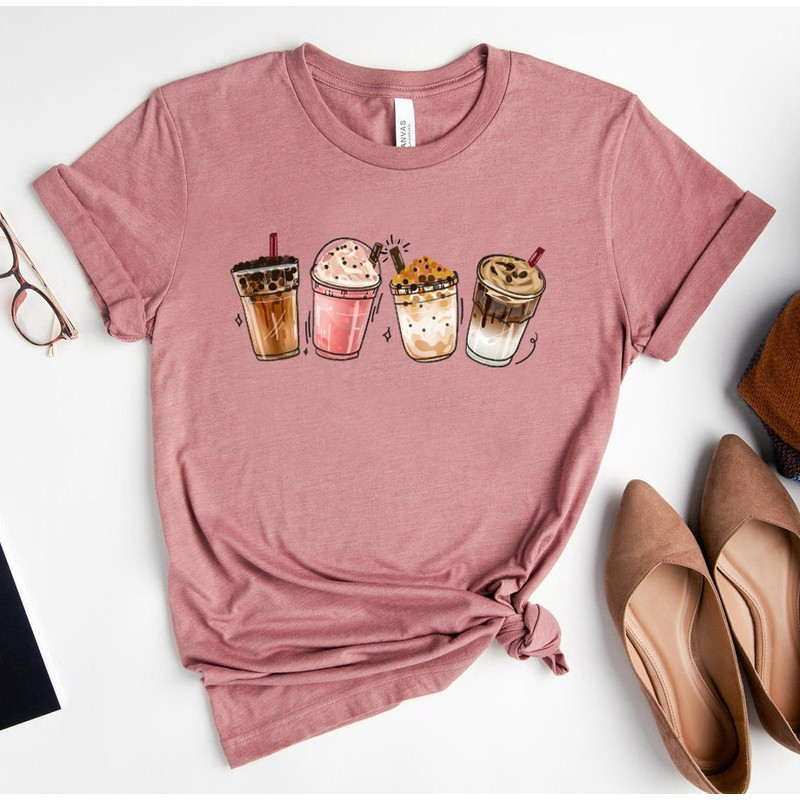 Coffee T-Shirt for Women, Coffee Crewneck, Coffee Shirt, Iced Coffee Shirt, Gift for Coffee Lover, Coffee Cup Shirt, Ladies Shirts - 2.jpg