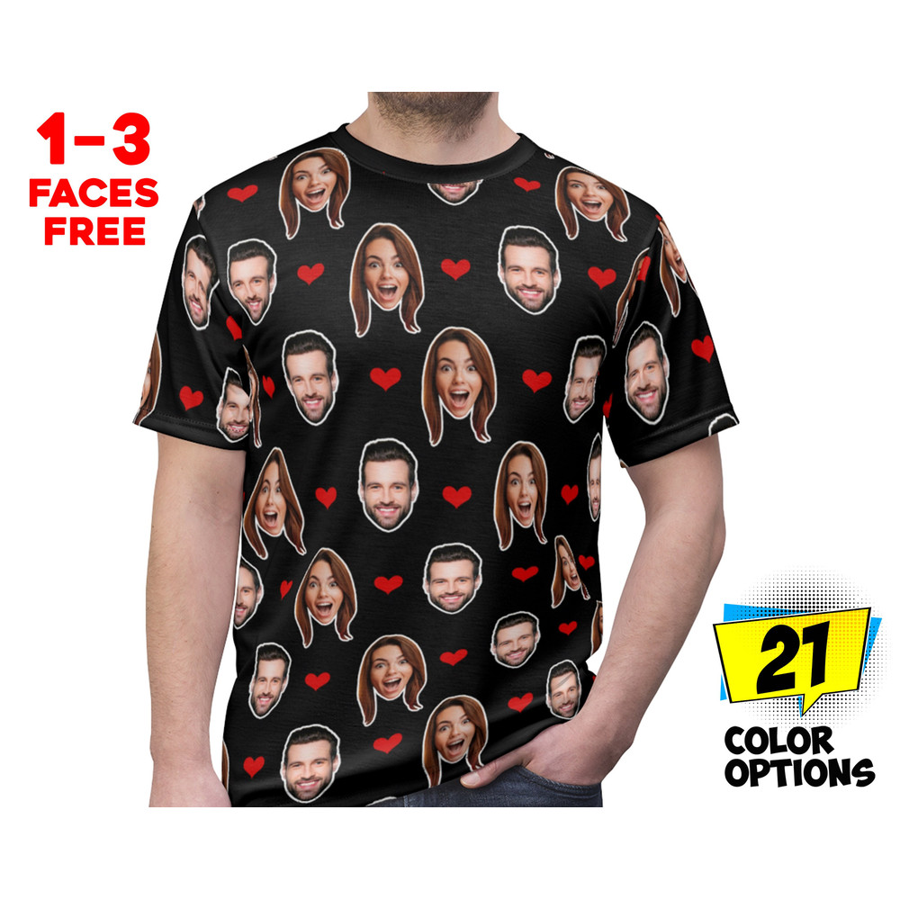 Crazy Face Unisex Love T-shirt, Personalized Face Shirt, Best Friend Birthday Gift, Girlfriend Gift, Boyfriend Gift, Custom Gift Faces - 1.jpg