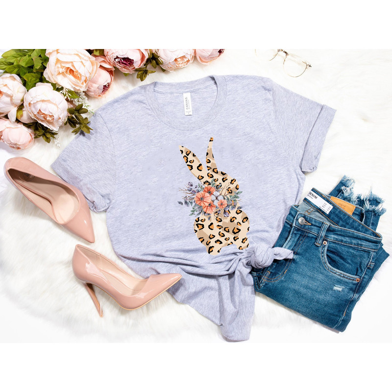 Leopard Bunny Shirt, Easter Shirt, Leopard Easter Bunny Shirt For Woman, Floral Easter Shirt, Leopard Bunny Tshirt, Cute Easter Bunny Tee - 4.jpg