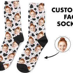 Love Custom Face Socks, Custom Photo Socks, Face on Socks, Personalized Socks, Love Heart Picture Socks, Valentine Gift