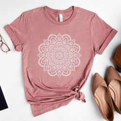 Mandala Shirt, Mandala T-Shirt, Cute Spring Shirt, Cute Shirt for Woman, Cute Mandala Shirt, Gifts for Her, Flower Shirt