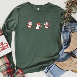 penguin long sleeve shirt, cute christmas crewneck sweatshirt, holiday party funny shirt, long sleeve holiday sweater, c