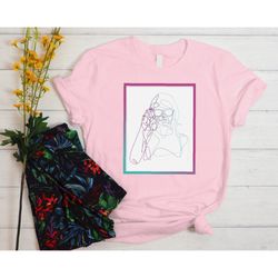 taylor swift with glasses line art shirt, taylor swift merch, taylor swift album shirt, midnights concert, swiftie merch
