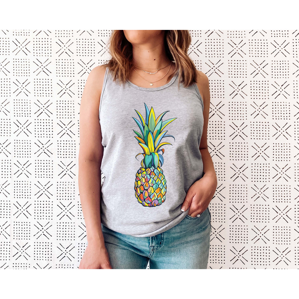 Pineapple Tank, Tank for Women, Graphic Tees, Foodie Tank, Summer Shirt, Cute Pineapple Top, Pineapple Lover, Gift for Her - 3.jpg