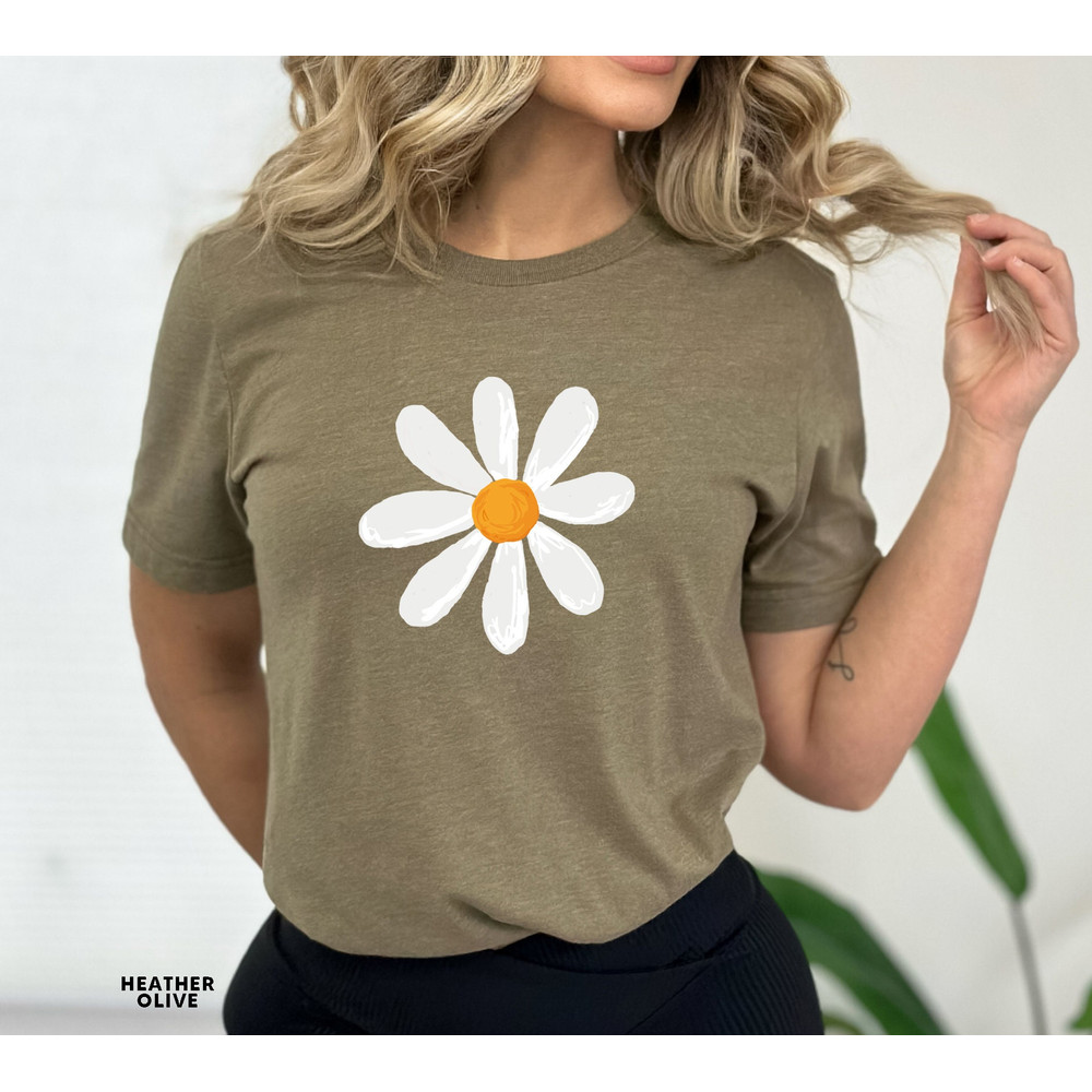 Retro Floral Daisy Tshirt, Wild Flowers Shirt, Floral Hippie T-shirt, Flower Shirt, Gift for Women, Ladies Shirts, Best Friend Gift - 3.jpg