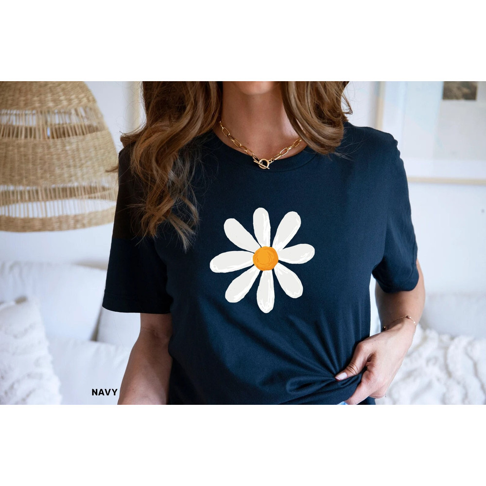 Retro Floral Daisy Tshirt, Wild Flowers Shirt, Floral Hippie T-shirt, Flower Shirt, Gift for Women, Ladies Shirts, Best Friend Gift - 4.jpg
