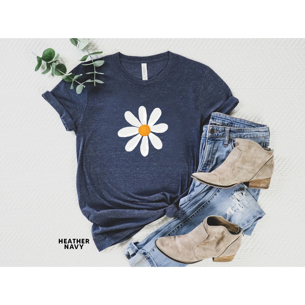 Retro Floral Daisy Tshirt, Wild Flowers Shirt, Floral Hippie T-shirt, Flower Shirt, Gift for Women, Ladies Shirts, Best Friend Gift - 8.jpg