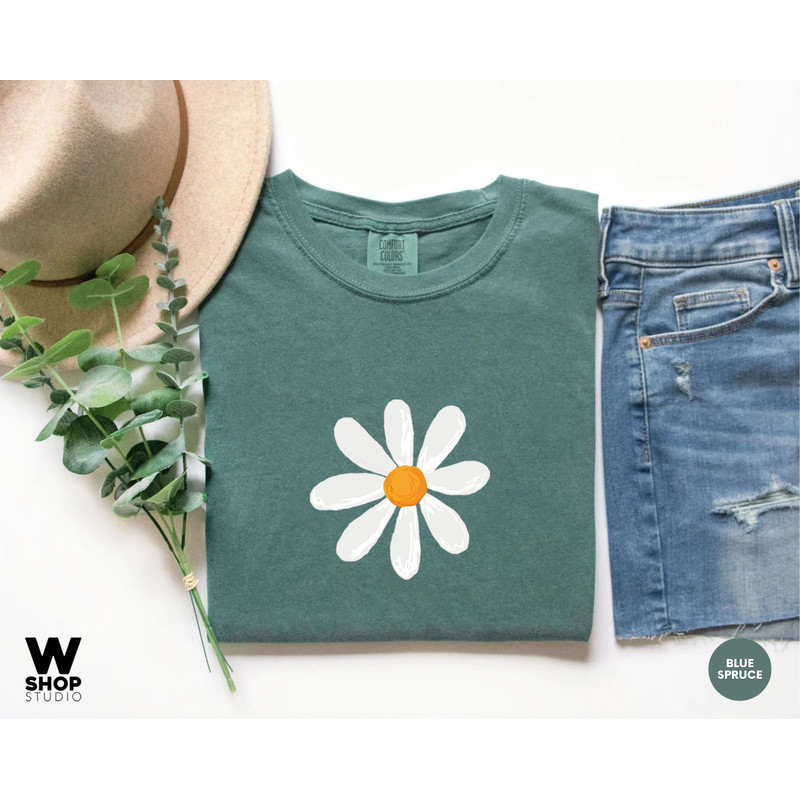 Retro Floral Daisy Tshirt, Wildflowers Shirt, Boho Hippie T-shirt, Flower Shirt, Oversized Women, Ladies Shirts, Best Friend Gift - 8.jpg