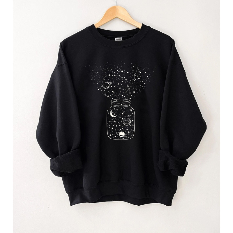 Space Shirt, Star Galaxy Sweatshirt, Astronomy Tee, Outdoors, Crescent Moon, Milky Way, Star Unisex Sweatshirt, Constellation Top - 6.jpg