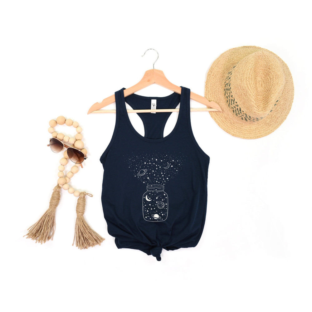 Space Tank Top, Star Galaxy T shirt, Astronomy Shirt, Outdoors Tank, Crescent Moon, Milky Way, Star Tank Top, Constellation Tshirt - 3.jpg