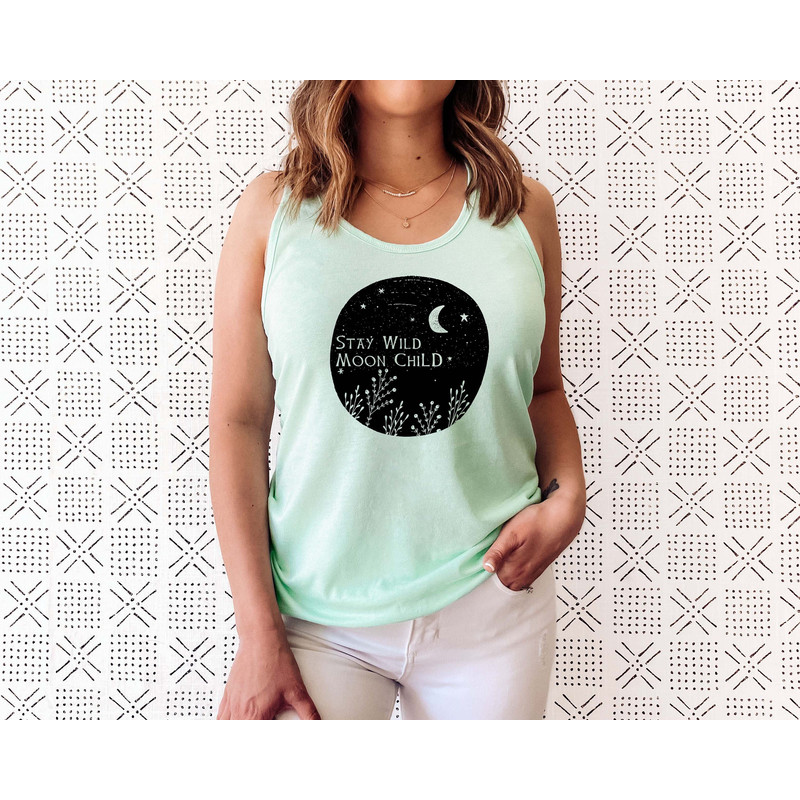 Stay Wild Moon Child Tank, Moon Tank, Moon Bohemian Tee, Gift For Moon Lover, Sun And Moon Top, Moon Tank, Women Top - 1.jpg