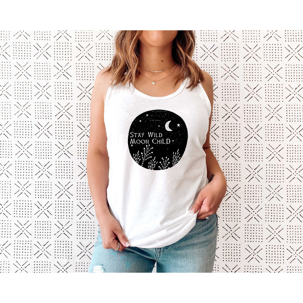 Stay Wild Moon Child Tank, Moon Tank, Moon Bohemian Tee, Gift For Moon Lover, Sun And Moon Top, Moon Tank, Women Top - 2.jpg