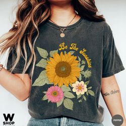 sunflower shirt, comfort colors shirt, floral tee, flower shirt, garden womens fall shirt, sunflower tshirt, boho tee
