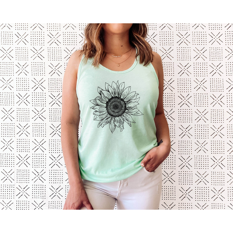 Sunflower Tank Top Sunflower Tank Tops for Women Plus Size Clothing Available Womens Summer Tops Womens Summer Clothing Sun - 1.jpg