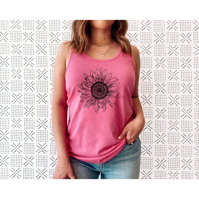 Sunflower Tank Top Sunflower Tank Tops for Women Plus Size Clothing Available Womens Summer Tops Womens Summer Clothing Sun - 2.jpg