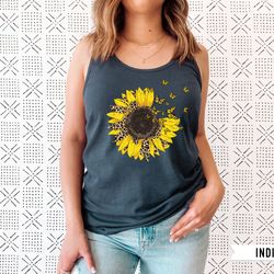 sunflower tank top, sunflower tank tops for women, plus size clothing available, womens summer tops, womens summer cloth