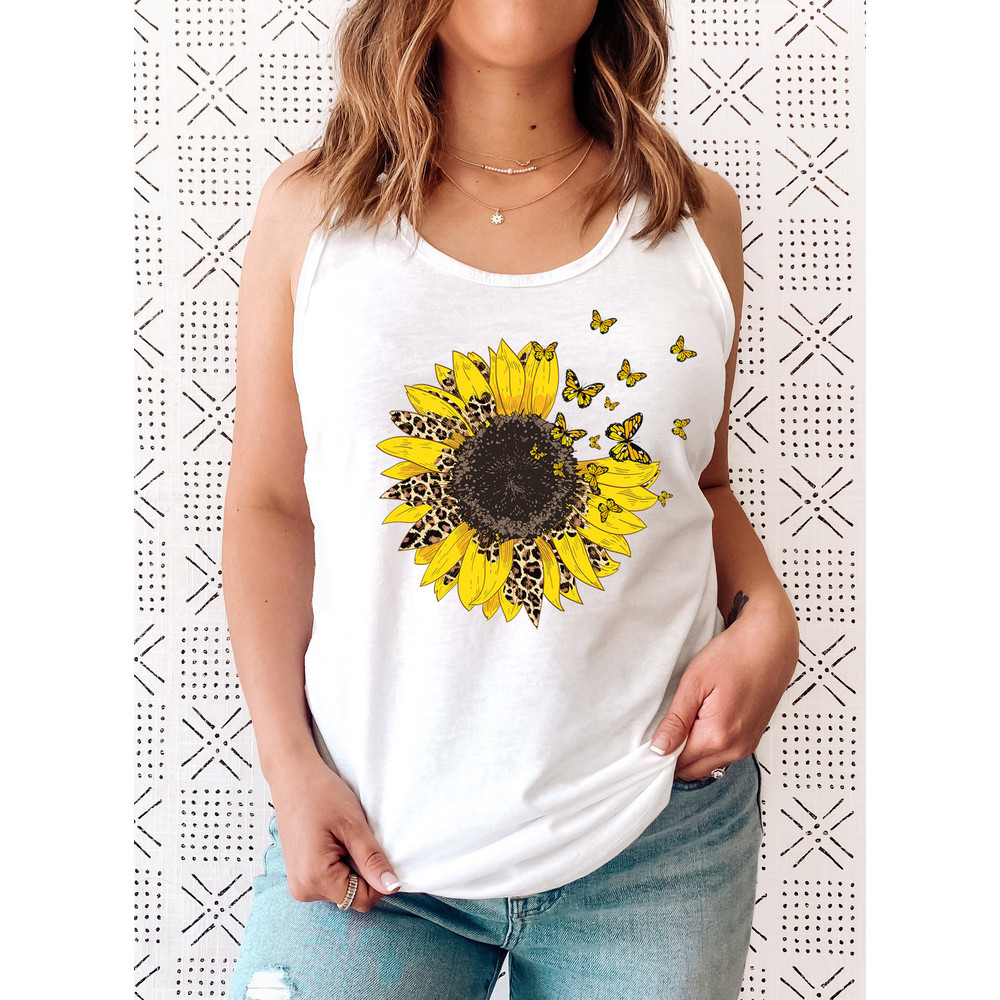 Sunflower Tank Top Sunflower Tank Tops for Women Plus Size Clothing Available Womens Summer Tops Womens Summer Clothing Sun Flower - 4.jpg