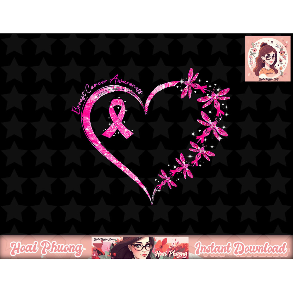 In October We Wear Pink Breast Cancer Awareness Dragonfly png, instant download.jpg