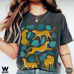 tiger graphic tee, comfort colors shirt, trendy boho shirt, women botanical shirt, wild animal t shirt, safari jungle te