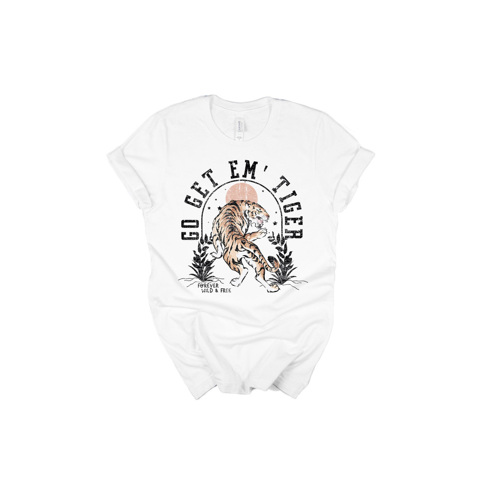 Tiger Graphic Tee, Vintage Tiger Tee, Go Get Em' Tiger Shirt, Summer Shirt, retro shirt, boho hippie Shirt, gift for her - 2.jpg