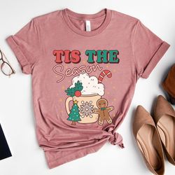 tis the season christmas t shirt, cute coffee chritmas tee, christmas tee, holiday apparel, holiday apparel, womens grap