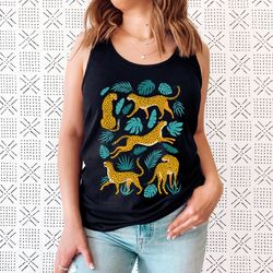 trendy boho tiger tank, women botanical tank, tiger graphic tee, wild animal tank, tiger tshirt safari tank womens tiger
