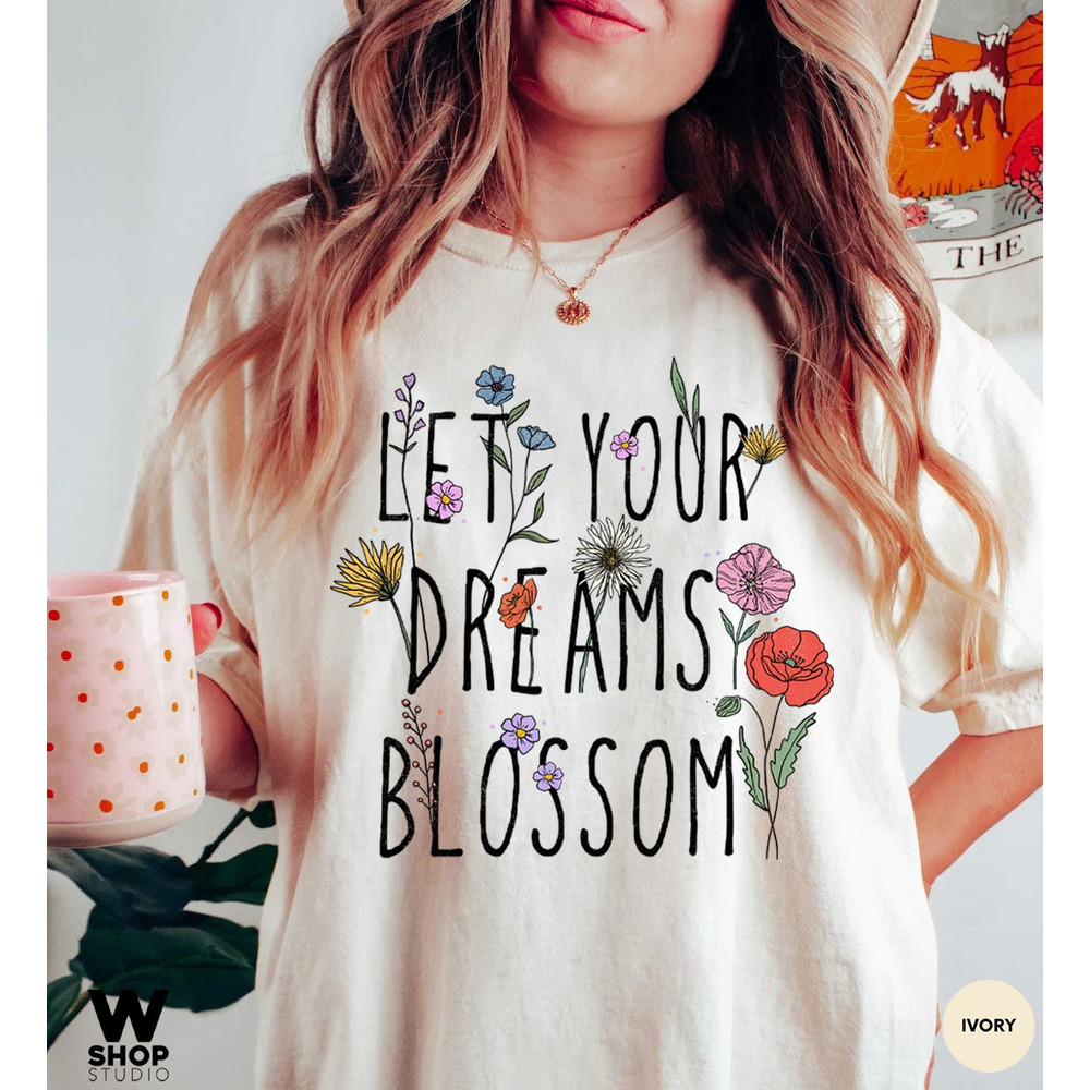 Wildflower T shirt, Meadow Floral Tshirt, Boho Flower Shirt, Gift for Women, Ladies Shirts, Best Friend Gift - 1.jpg