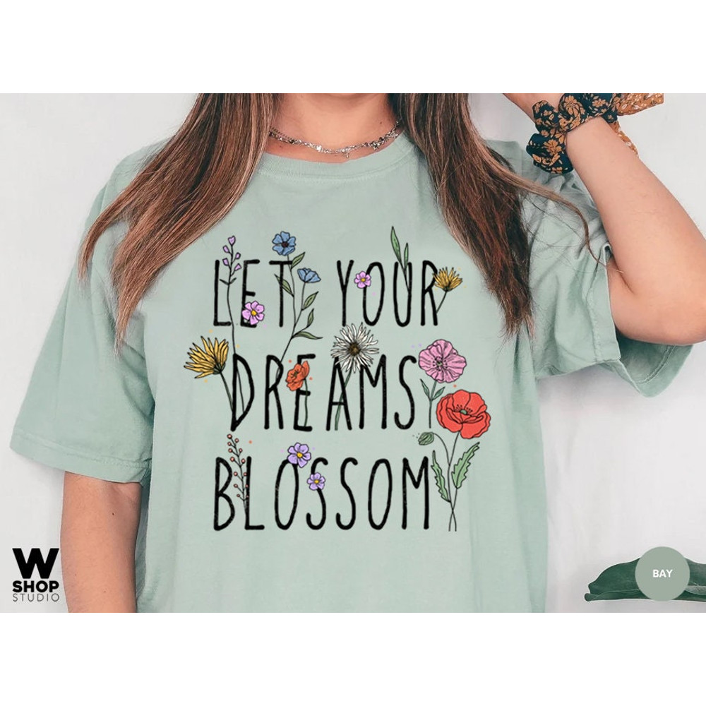 Wildflower T shirt, Meadow Floral Tshirt, Boho Flower Shirt, Gift for Women, Ladies Shirts, Best Friend Gift - 2.jpg