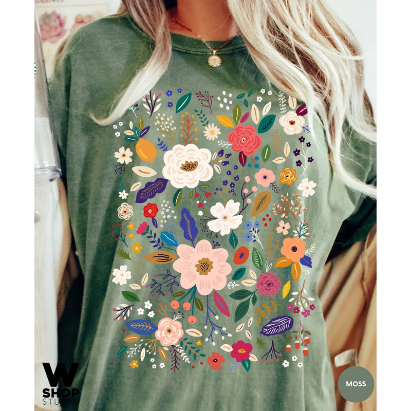 Wildflower Tshirt, Comfort Colors Shirt, Floral Tshirt, Flower Shirt, Gift for Women, Ladies Shirts, Best Friend Gift - 2.jpg