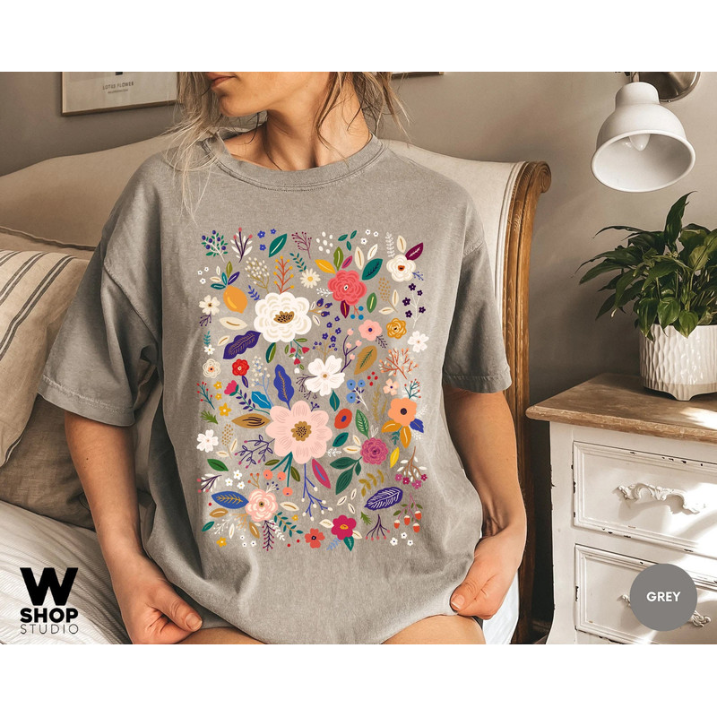 Wildflower Tshirt, Comfort Colors Shirt, Floral Tshirt, Flower Shirt, Gift for Women, Ladies Shirts, Best Friend Gift - 3.jpg