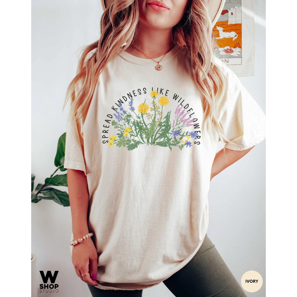 Wildflower Tshirt, Comfort Colors Shirt, Floral Tshirt, Flower Shirt, Gift for Women, Ladies Shirts, Graphic Tees Women - 2.jpg