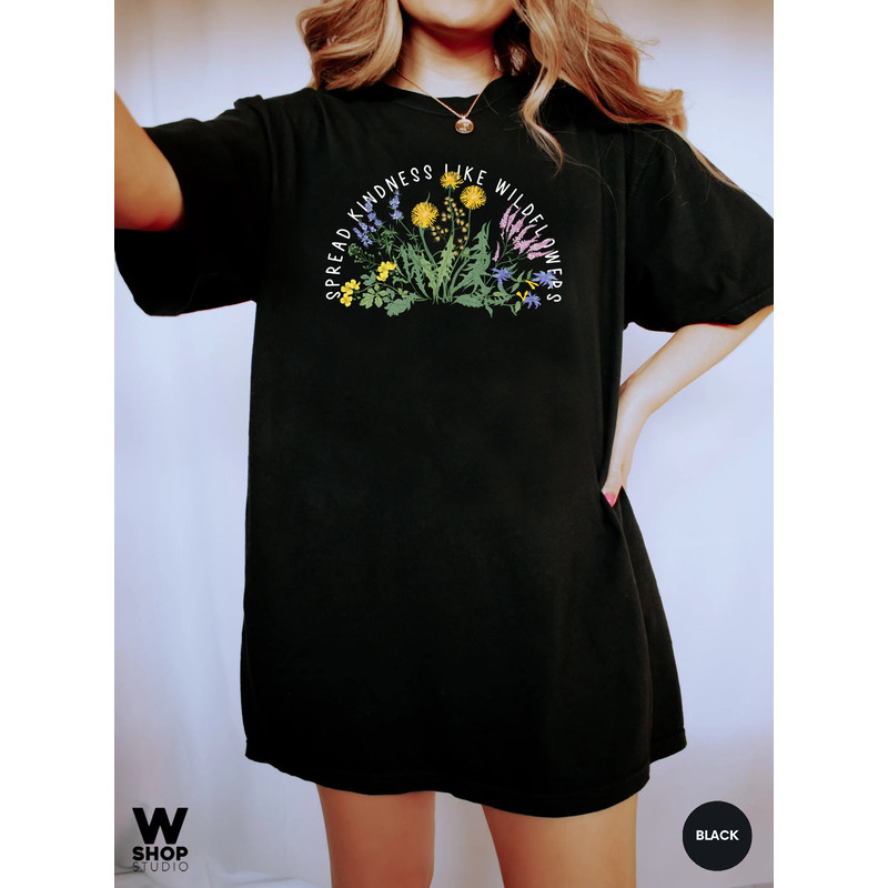 Wildflower Tshirt, Comfort Colors Shirt, Floral Tshirt, Flower Shirt, Gift for Women, Ladies Shirts, Graphic Tees Women - 3.jpg
