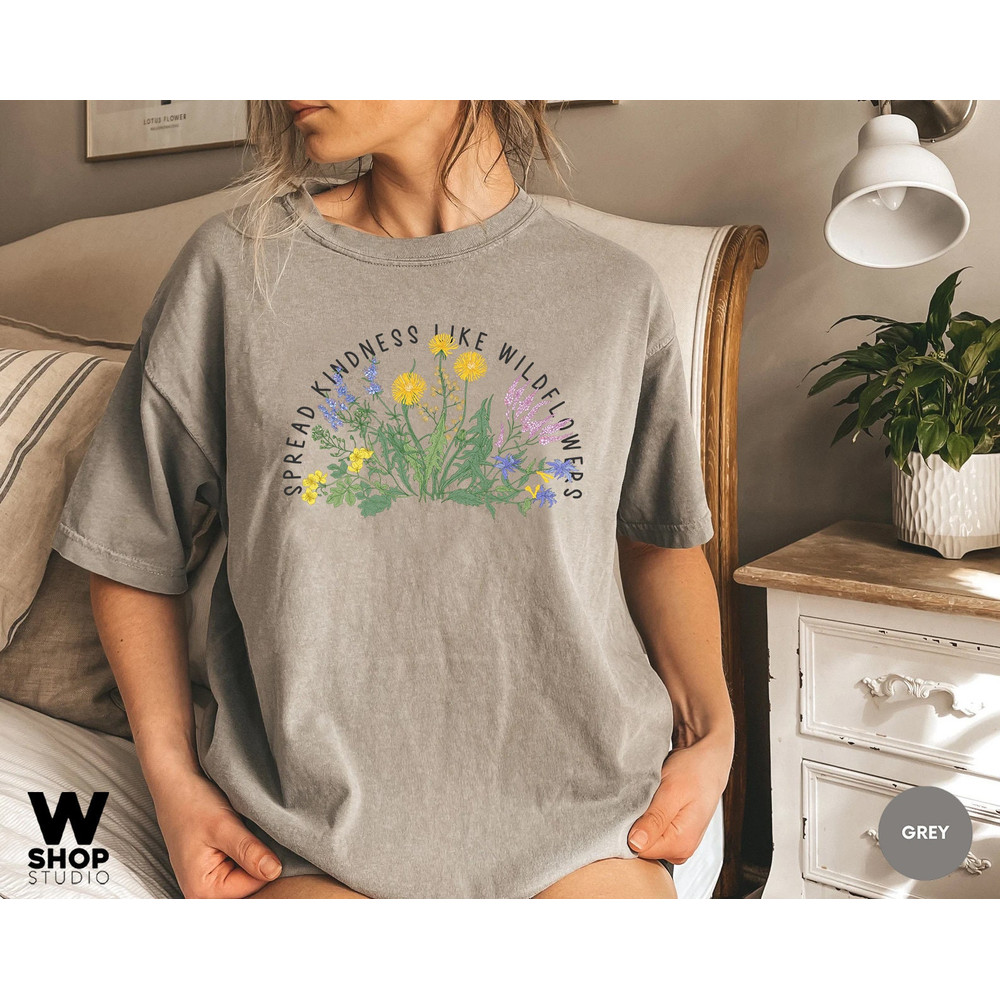 Wildflower Tshirt, Comfort Colors Shirt, Floral Tshirt, Flower Shirt, Gift for Women, Ladies Shirts, Graphic Tees Women - 4.jpg