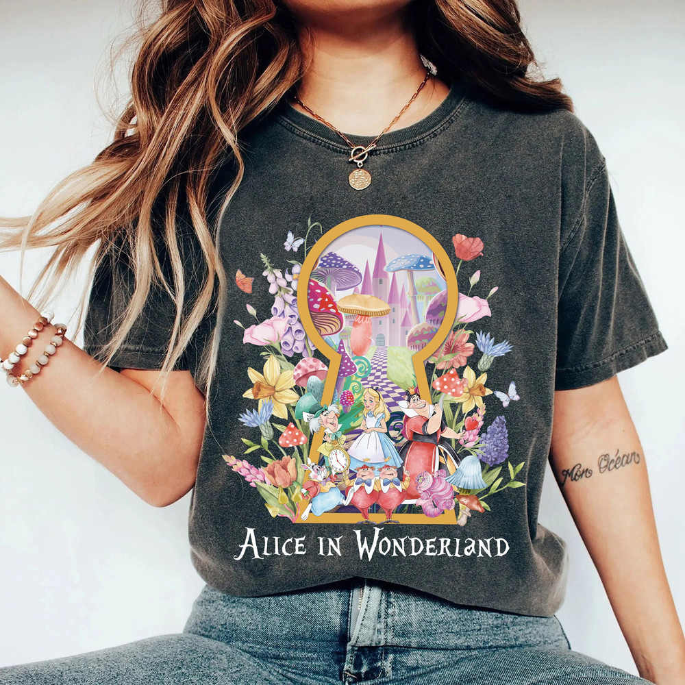 Alice In Wonderland Watercolor Comfort Shirt, Retro Disney Shirt, Alice Shirt, Disney World Shirt, Disney Movie Shirt, Disneyland Trip shirt - 1.jpg
