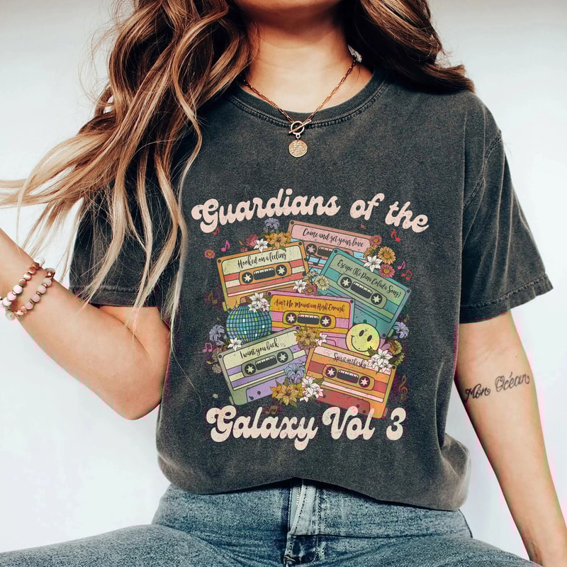 Awesome Mix Vol 3 Guardians of the Galaxy 3 Floral Comfort Colors Shirt, Full Soundtrack Shirt, Come and get your love, Hooked on a feeling - 2.jpg