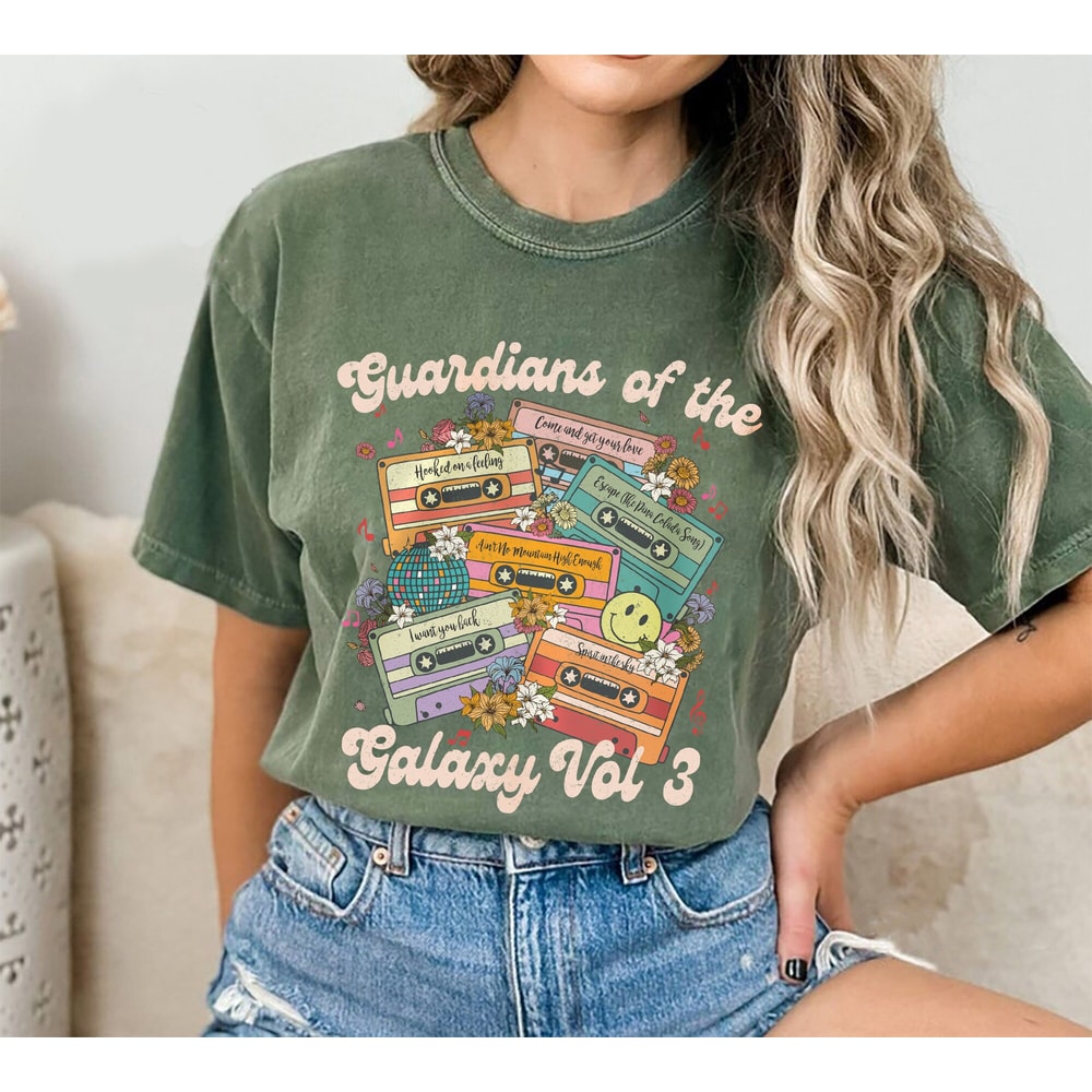 Awesome Mix Vol 3 Guardians of the Galaxy 3 Floral Comfort Colors Shirt, Full Soundtrack Shirt, Come and get your love, Hooked on a feeling - 4.jpg