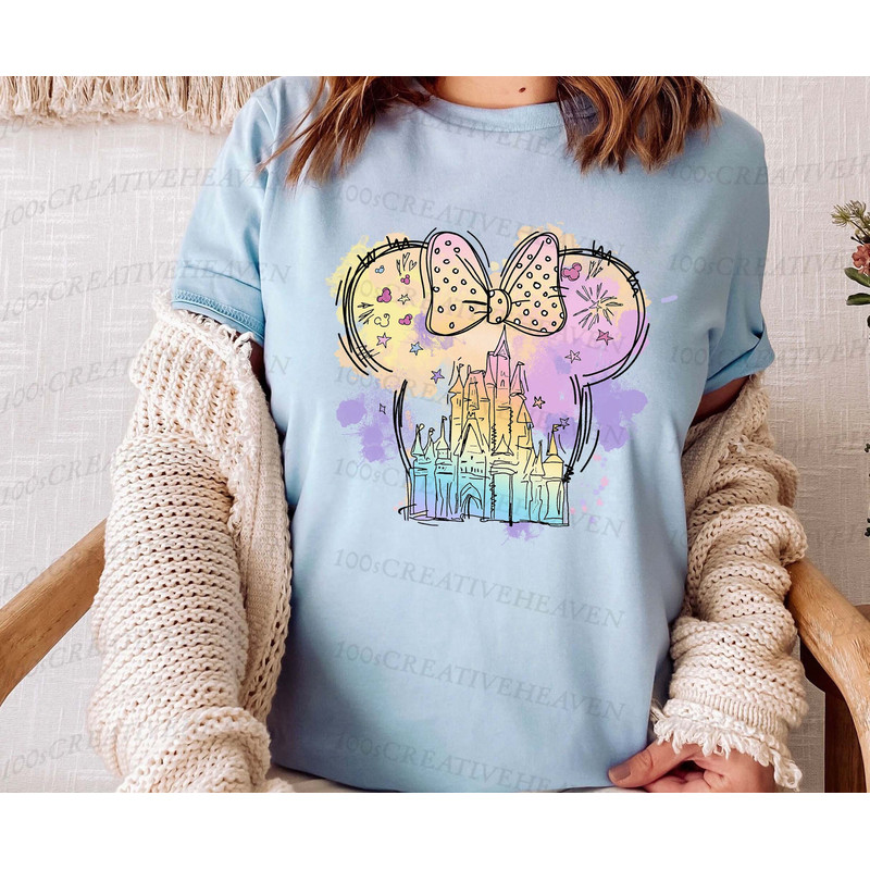 Disney Watercolor Castle Shirt, Disney Family Vacation Shirt, Disney Magic Kingdom shirt, Disney Princess castle shirt - 2.jpg