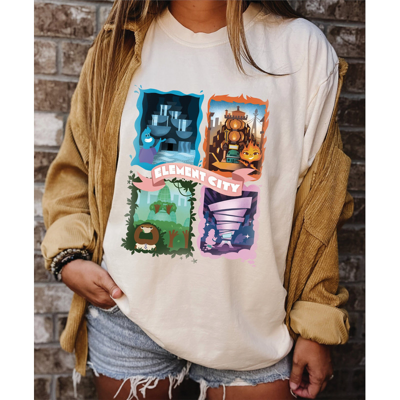 Elemental 2023 Disney Comfort shirt, Disney Pixar Elemental shirt, Ember Wade Clod Grale Shirt, Disney Elemental Character Disney Trip Shirt - 1.jpg