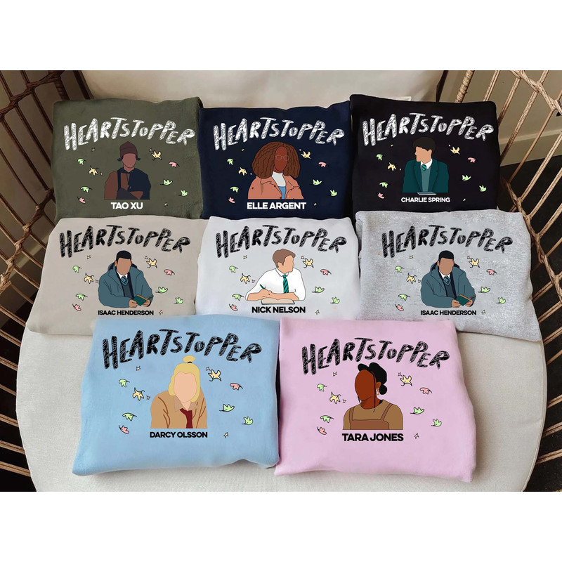 Heartstopper All Characters Sweatshirt, Heartstopper Bookish Shirt, Nick And Charlie, Nick Nelson, Charlie Spring, LGBT Heartstopper Shirt - 1.jpg