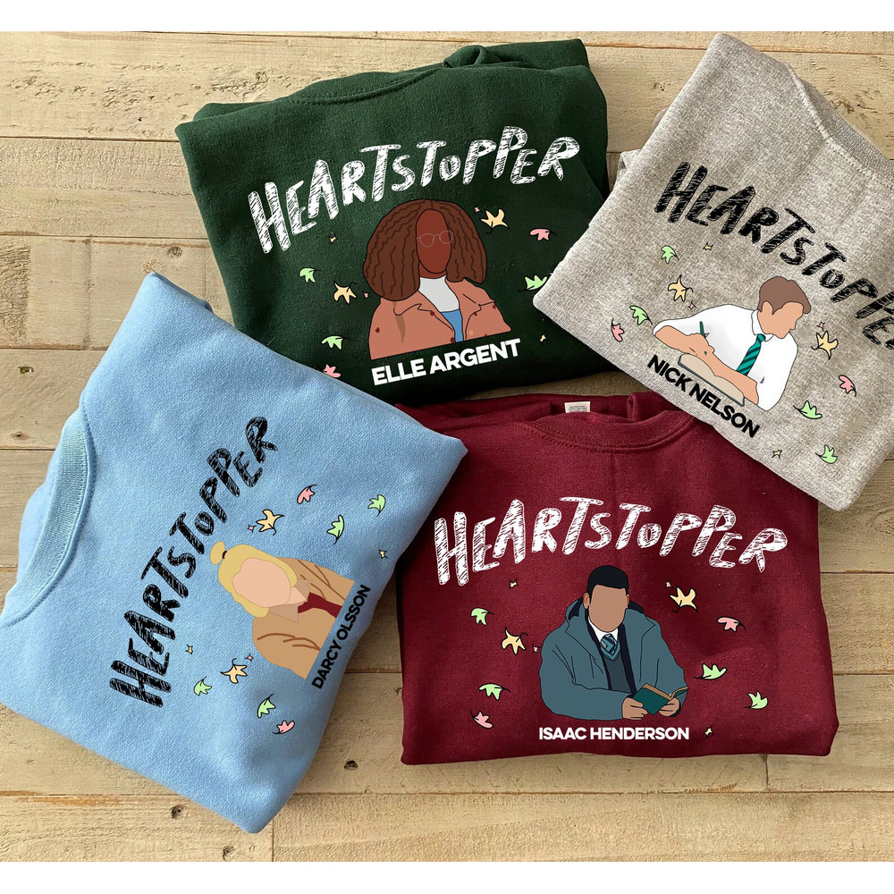 Heartstopper All Characters Sweatshirt, Heartstopper Bookish Shirt, Nick And Charlie, Nick Nelson, Charlie Spring, LGBT Heartstopper Shirt - 2.jpg
