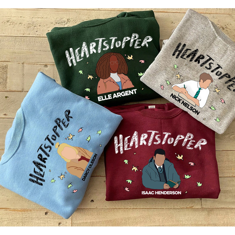 Heartstopper All Characters Sweatshirt, Heartstopper Bookish Shirt, Nick And Charlie, Nick Nelson, Charlie Spring, LGBT Heartstopper Shirt - 2.jpg