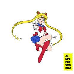 sailor moon svg, mitsuishi kotono svg, sailor moon character svg, cartoon svg, ai eps png digital file