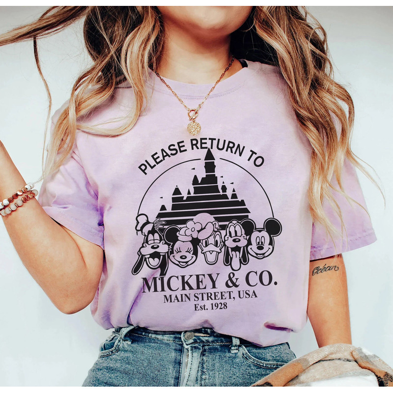 Please Return To Mickey and Co Comfort Shirt, Mickey & Co Est 1928, Disney Family shirt, Disneyworld shirt, Main Street USA Disneyland shirt - 3.jpg