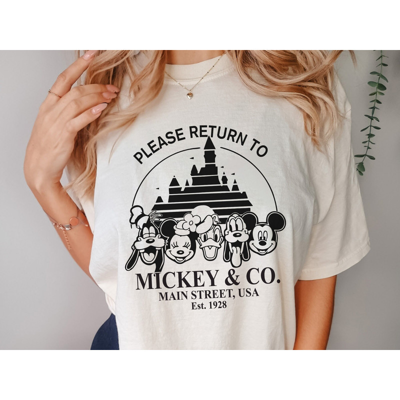 Please Return To Mickey and Co Shirt, Mickey & Co Est 1928, Disney Family shirt, Disneyworld shirt, Main Street USA shirt, Disneyland shirt - 1.jpg