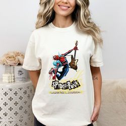 spider punk shirt, marvel spider man across the sp