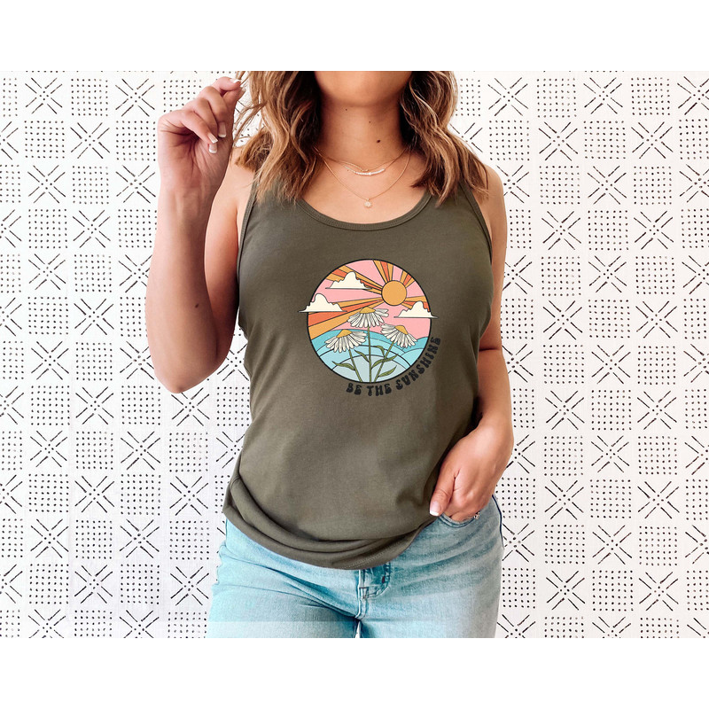 Be The Sunshine Tank Top, Summer Tank For Women, Retro Sun Tank Tee, Vintage Graphic Tank, Kindness Tshirt, Motivational Tank Top - 4.jpg