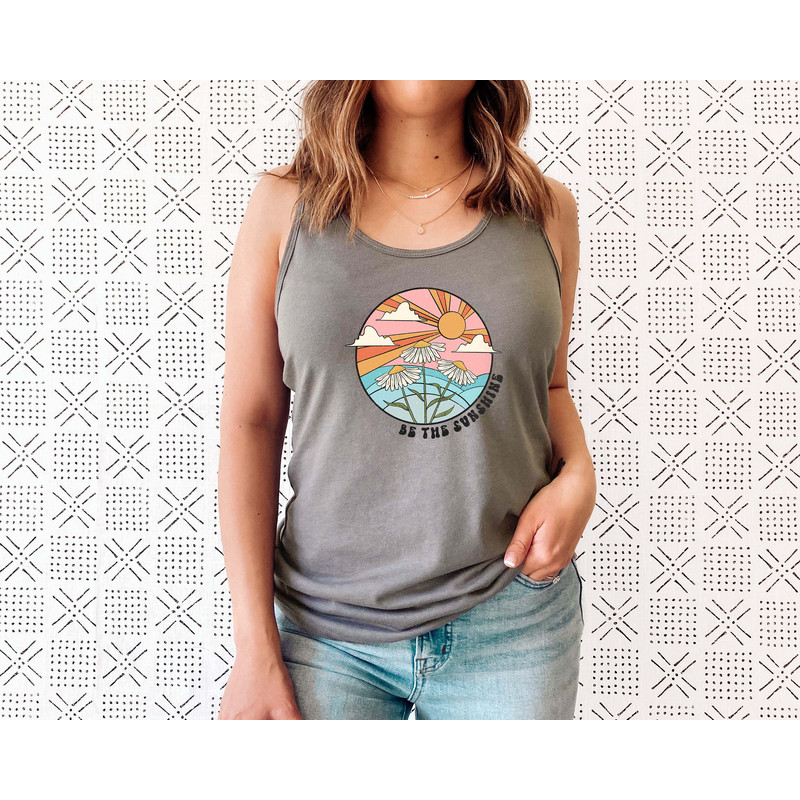 Be The Sunshine Tank Top, Summer Tank For Women, Retro Sun Tank Tee, Vintage Graphic Tank, Kindness Tshirt, Motivational Tank Top - 5.jpg