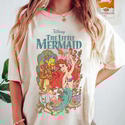 vintage little mermaid comfort colors shirt, littl