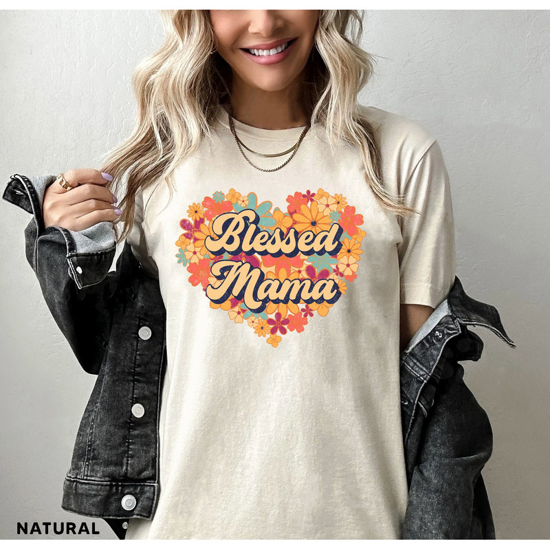 Blessed Mama Shirt, Floral Mom Shirt, Mothers Day Shirt, Cute Mom Shirt, Gift For Mom, Floral Women Tee - 2.jpg